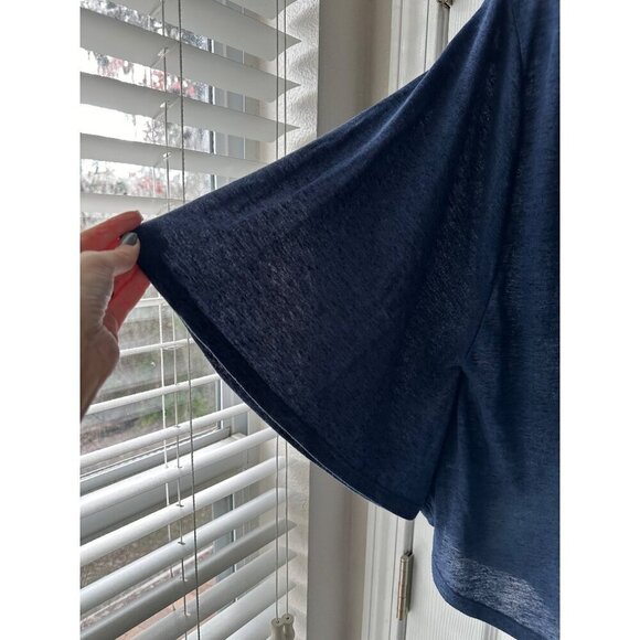 Blue Sequin Striped Blouse Size Medium - Picture 4 of 4